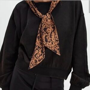 Free People Headscarf Hoodie in Cheetah NWOT